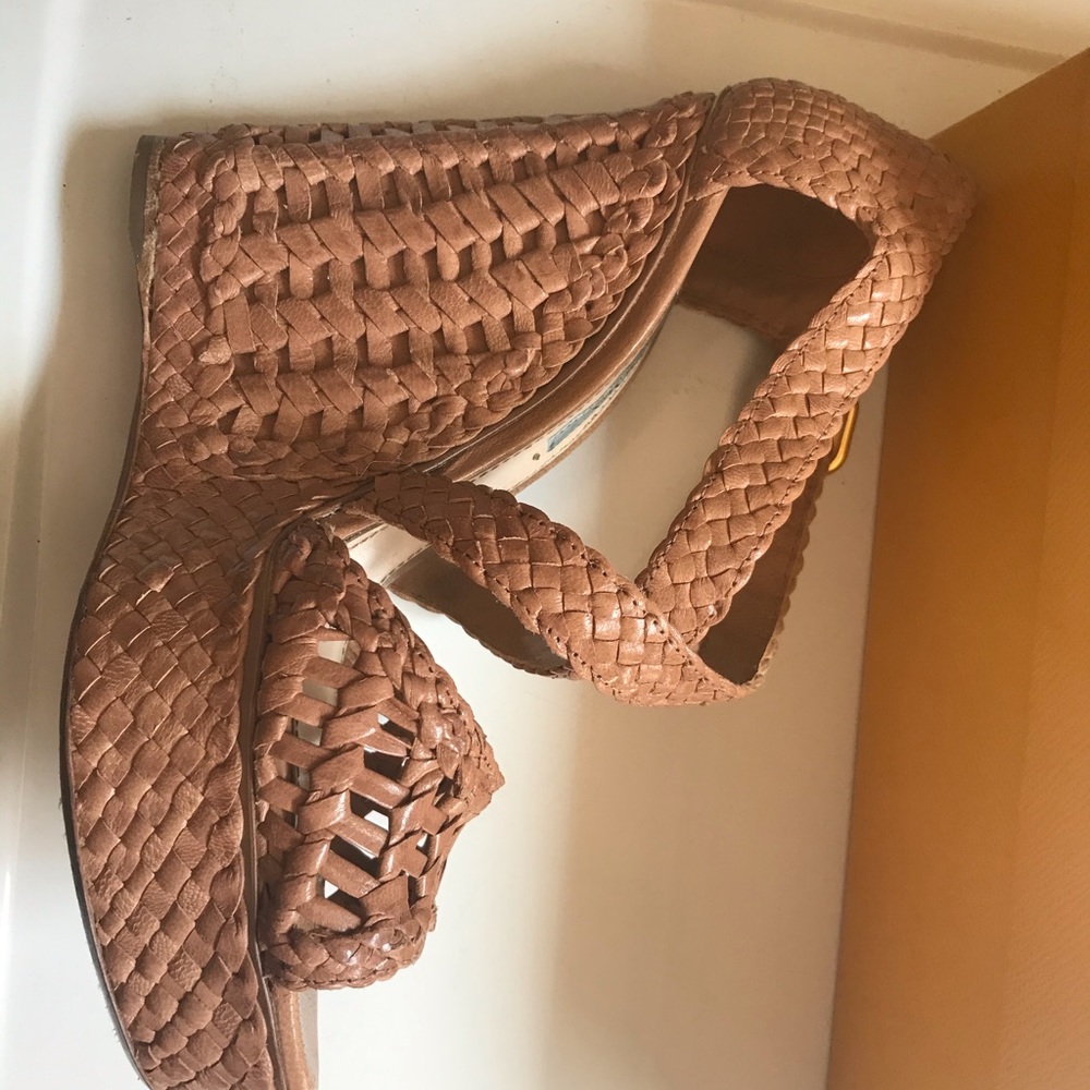 Prada handweaved wedges, made in India.